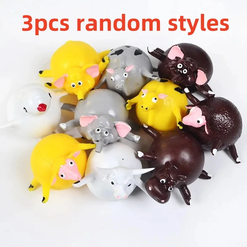 3PCS Inflatable Dinosaur Squeeze Vent Ball Fidget Toy Set