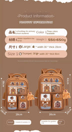 Capybara Children School Bags For Boys Girls Kids Alleviate Burden Protecting Spine Widen Straps School Backpack School Book Bag