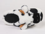 Women's Fluffy Cow Slippers Plush Winter Home Slides Comfort