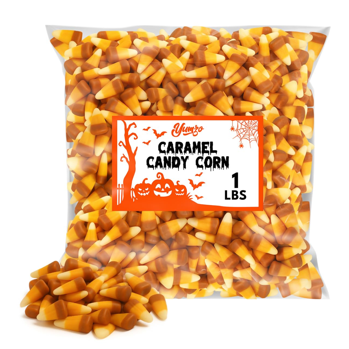 Caramel Candy Corn Candies, Pack of Halloween Candy, Bulk, 1 lb