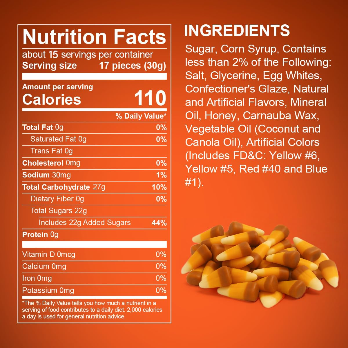 Caramel Candy Corn Candies, Pack of Halloween Candy, Bulk, 1 lb