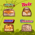 SNICKERS, TWIX, MILKY WAY & 3 MUSKETEERS Halloween Candy, Mini Chocolate Halloween Candy Mix Variety Pack for Trick or Treat, Party Favors and More, 150 Ct Bulk Bag