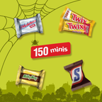 SNICKERS, TWIX, MILKY WAY & 3 MUSKETEERS Halloween Candy, Mini Chocolate Halloween Candy Mix Variety Pack for Trick or Treat, Party Favors and More, 150 Ct Bulk Bag