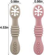PandaEar 7 Pack Silicone Baby Feeding Spoon | Baby Led Weaning Supplies | Toddler Infant Feeding Spoon First Stage