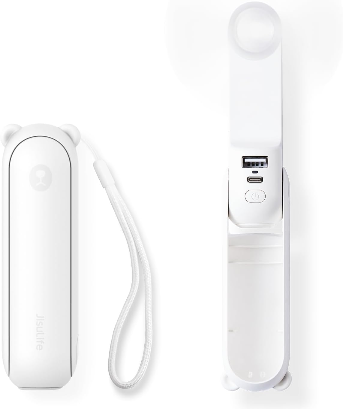 JISULIFE 3 IN 1 Handheld Mini Fan - Portable Fan & Power Bank & Flashlight, 19H Max Cooling, USB Rechargeable, Pocket-Sized for Travel, Cruise, Concerts, Makeup, 2026 Summer Gifts for Women