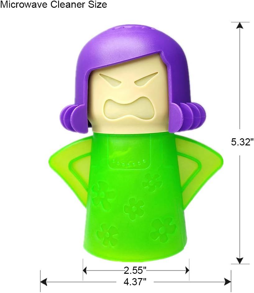 Angry Mom Microwave Cleaner, Mad Mama Microwave Steam Cleaner, Just Add Vinegar and Water, Easily Cleans the Crud in Minutes