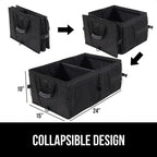 GORILLA GRIP Trunk Organizer for SUV and Cars, Large Capacity Collapsible Car Trunk Storage Organizer, Heavy Duty Car Accessories, Gifts for Mom and Dad, Slip & Water Resistant Multi Compartment