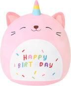 SQEQE Cat Plush Toy Unicorn Cat Stuffed Animal Cute Birthday Plushies Pillow Soft Plushie Doll Gifts for Kid Decor(Pink Caticorn, 8, 10, 14 Inch)