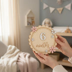 Baby Girl Monthly Milestone Signs, 1-12 Monthly Baby Milestone Girl, Newborn Photography Props Double-Sided, Nursery Decor for Girls