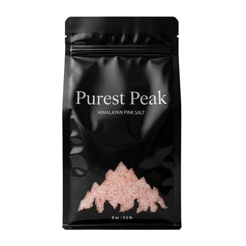 Purest Peak Fine Grain Himalayan Pink Salt – Pure Gourmet Food Grade Chef Salt, Fine Grain Sea Salt, Natural Rock Salt, Kosher, Vegan, and Gluten Free