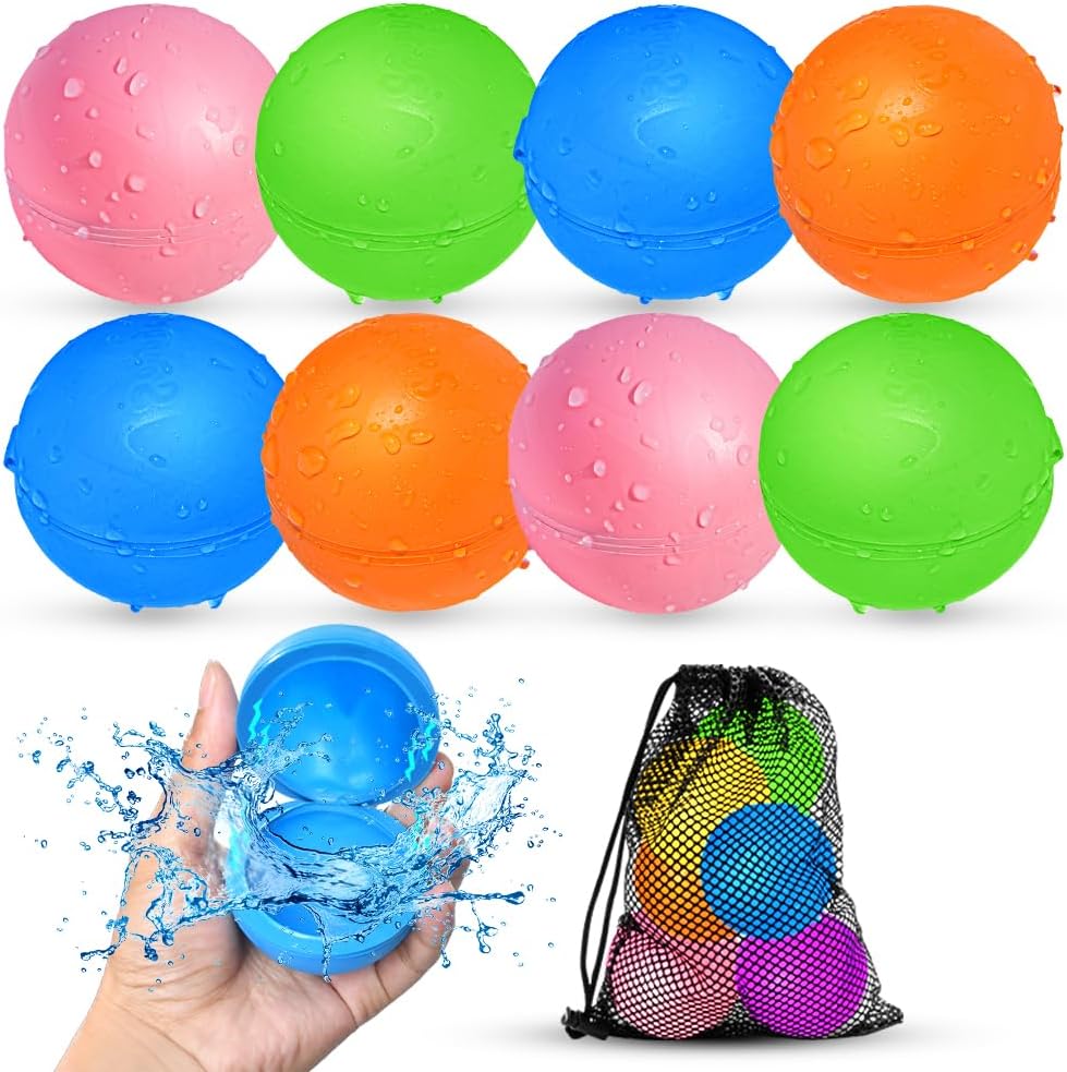Reusable Water Balloons, Pool Beach Water Toys for Boys and Girls, Summer Toys for Kids Ages 3-12, Magnetic Water Ball for Outdoor Activities