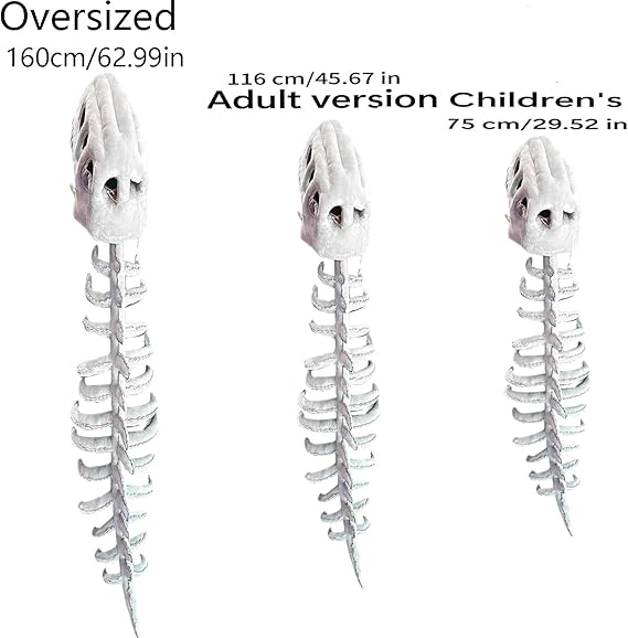 Dinosaur Costume-3D Skeleton Design,Realistic Halloween Dinosaur Skeleton Costume,Themed Skull Cosplay Props