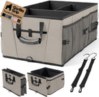 GORILLA GRIP Trunk Organizer for SUV and Cars, Large Capacity Collapsible Car Trunk Storage Organizer, Heavy Duty Car Accessories, Gifts for Mom and Dad, Slip & Water Resistant Multi Compartment