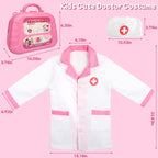 Meland Toy Doctor Kit for Girls - Pretend Play Doctor Set with Carrying Case,Stethoscope Toy & Dress Up Costume - Doctor Play Set for Girls Toddlers Ages 3 4 5 6 Year Old for Role Play Gift