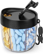 AMOOS Cute Pill Dispenser with 7 Large Compartments, Portable Pill Bottle Organizer with Wide Opening for Easy Use, Anti-Mix Pill Organizer for Travel, BPA-Free Pill Container