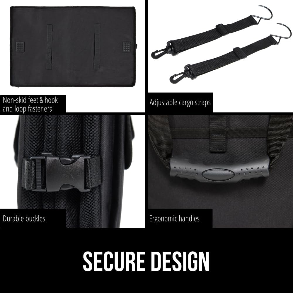 GORILLA GRIP Trunk Organizer for SUV and Cars, Large Capacity Collapsible Car Trunk Storage Organizer, Heavy Duty Car Accessories, Gifts for Mom and Dad, Slip & Water Resistant Multi Compartment