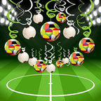 30CT Soccer Hanging Swirl for Soccer Party Supplies Theme Birthday Party Decorations