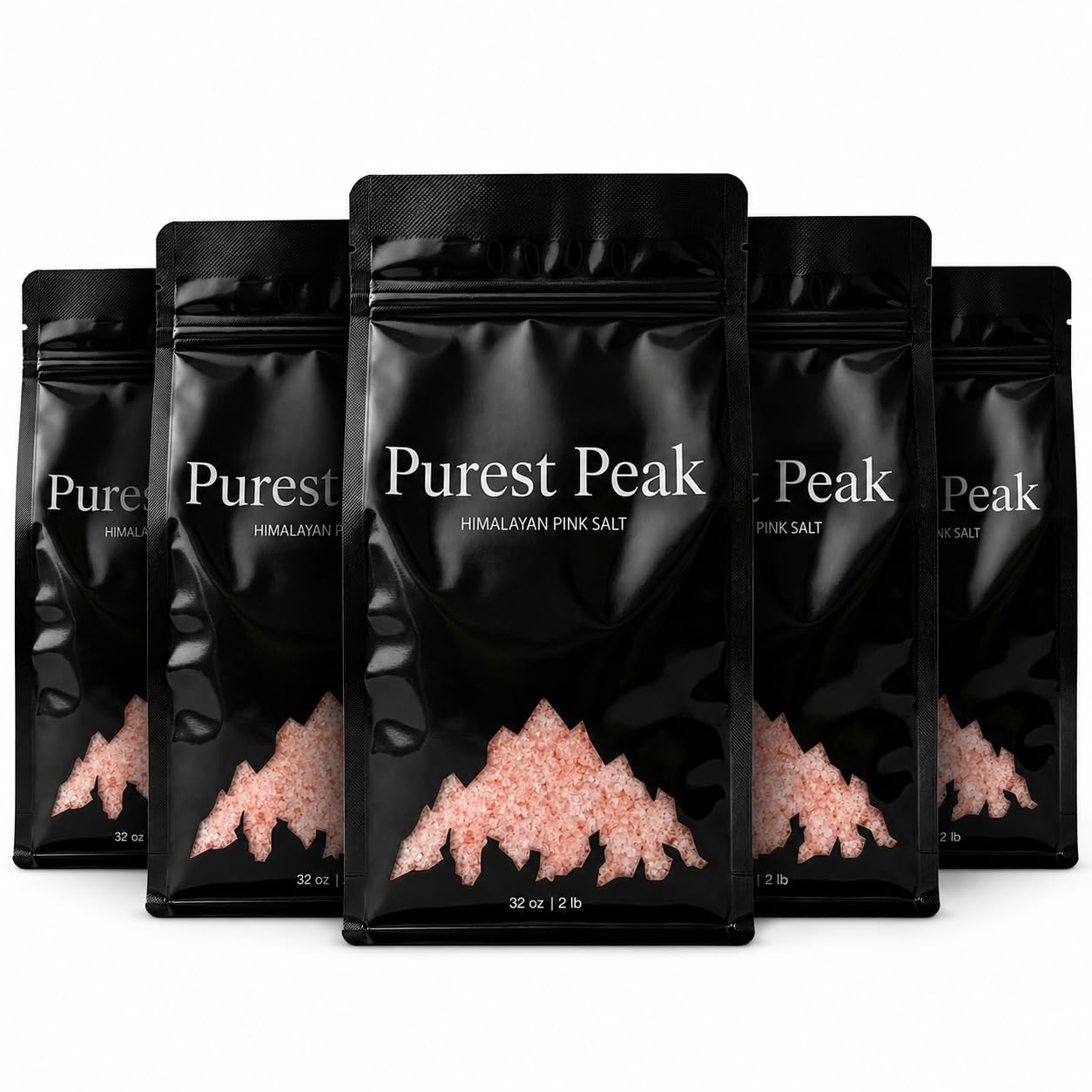 Purest Peak Fine Grain Himalayan Pink Salt – Pure Gourmet Food Grade Chef Salt, Fine Grain Sea Salt, Natural Rock Salt, Kosher, Vegan, and Gluten Free