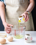 LuoCoCo Cute Egg Separator, Ceramics Vomiting Chicken Egg Yolk White Separator, Practical Household Small Egg Filter Splitter, Kitchen Gadget Baking Assistant Tool, Dishwasher Safe