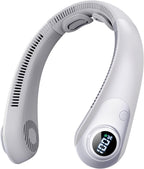 Portable Neck Fan that Blow Cold Air, LED Display, Rechargeable Hands-Free Wearable Cooling Personal Fan, 5 Speed, Neck Support, Bladeless Neck Air Conditioner, Gifts for Women/Men, Hot Flashes