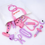 Meland Toy Doctor Kit for Girls - Pretend Play Doctor Set with Carrying Case,Stethoscope Toy & Dress Up Costume - Doctor Play Set for Girls Toddlers Ages 3 4 5 6 Year Old for Role Play Gift