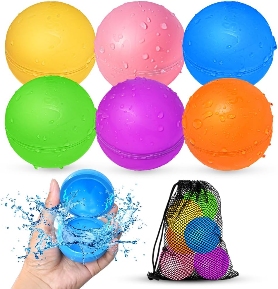Reusable Water Balloons, Pool Beach Water Toys for Boys and Girls, Summer Toys for Kids Ages 3-12, Magnetic Water Ball for Outdoor Activities