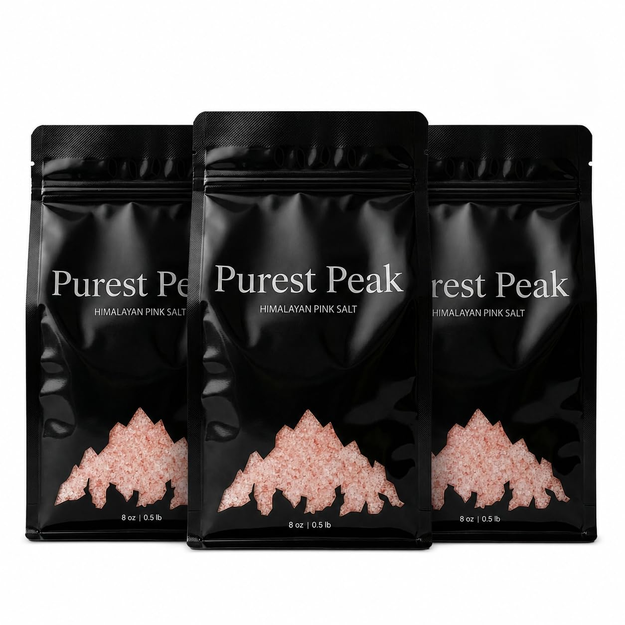 Purest Peak Fine Grain Himalayan Pink Salt – Pure Gourmet Food Grade Chef Salt, Fine Grain Sea Salt, Natural Rock Salt, Kosher, Vegan, and Gluten Free