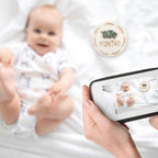 7 Pack Baby Monthly Milestone Signs, Double Sided Baby Milestone Signs Wooden Baby Announcement Sign for 1-12 Months Baby Milestone Pictures
