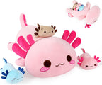 Onsoyours Cat Stuffed Animal Mommy 19.7" with 3 Kitty Plushies, 4 Piece of Cute Cat Plush Pillow Toys for Kids Girls Boys