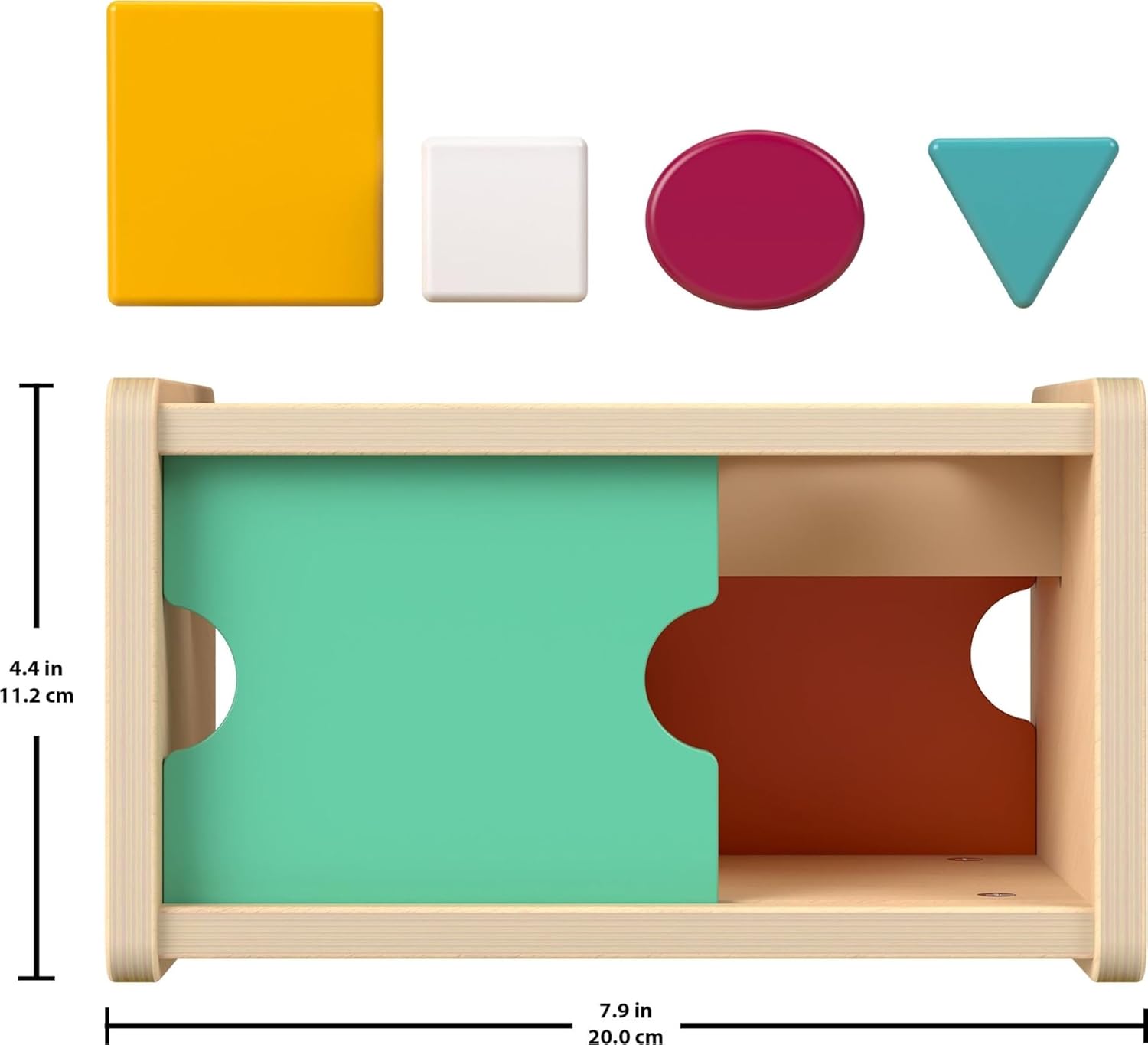 Wood Montessori Toy Object Permanence Box Sort & Find, American Montessori Society Seal of Excellence, Wooden Shape-Sorter Learning Activity for Baby Ages 1+ Years