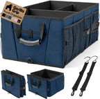 GORILLA GRIP Trunk Organizer for SUV and Cars, Large Capacity Collapsible Car Trunk Storage Organizer, Heavy Duty Car Accessories, Gifts for Mom and Dad, Slip & Water Resistant Multi Compartment