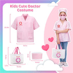 Meland Toy Doctor Kit for Girls - Pretend Play Doctor Set with Carrying Case,Stethoscope Toy & Dress Up Costume - Doctor Play Set for Girls Toddlers Ages 3 4 5 6 Year Old for Role Play Gift