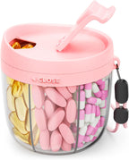 AMOOS Cute Pill Dispenser with 7 Large Compartments, Portable Pill Bottle Organizer with Wide Opening for Easy Use, Anti-Mix Pill Organizer for Travel, BPA-Free Pill Container