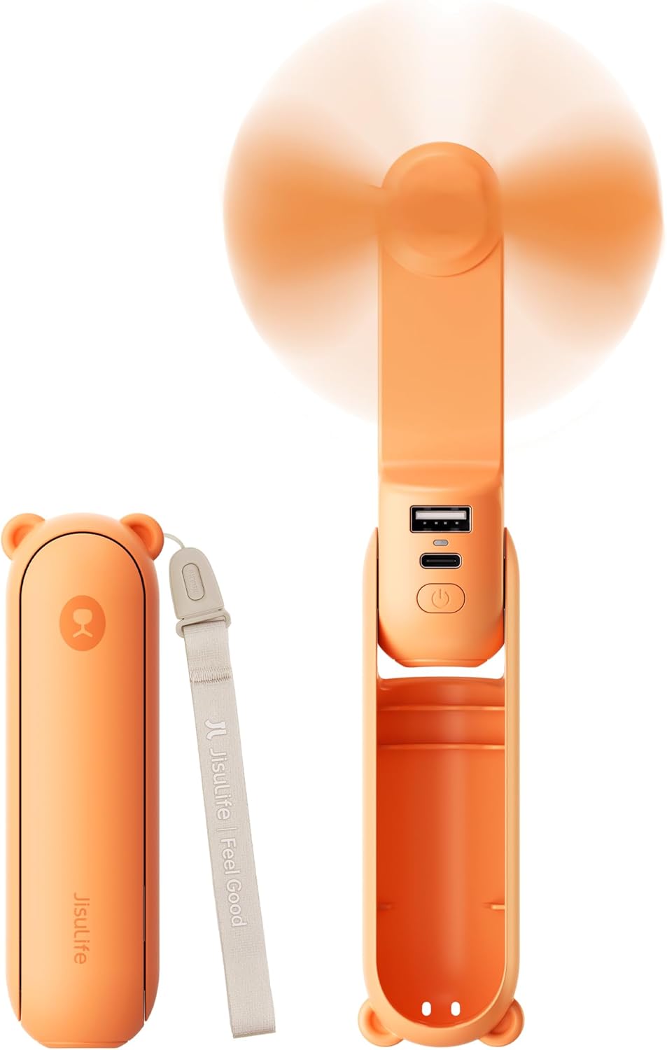 JISULIFE 3 IN 1 Handheld Mini Fan - Portable Fan & Power Bank & Flashlight, 19H Max Cooling, USB Rechargeable, Pocket-Sized for Travel, Cruise, Concerts, Makeup, 2026 Summer Gifts for Women