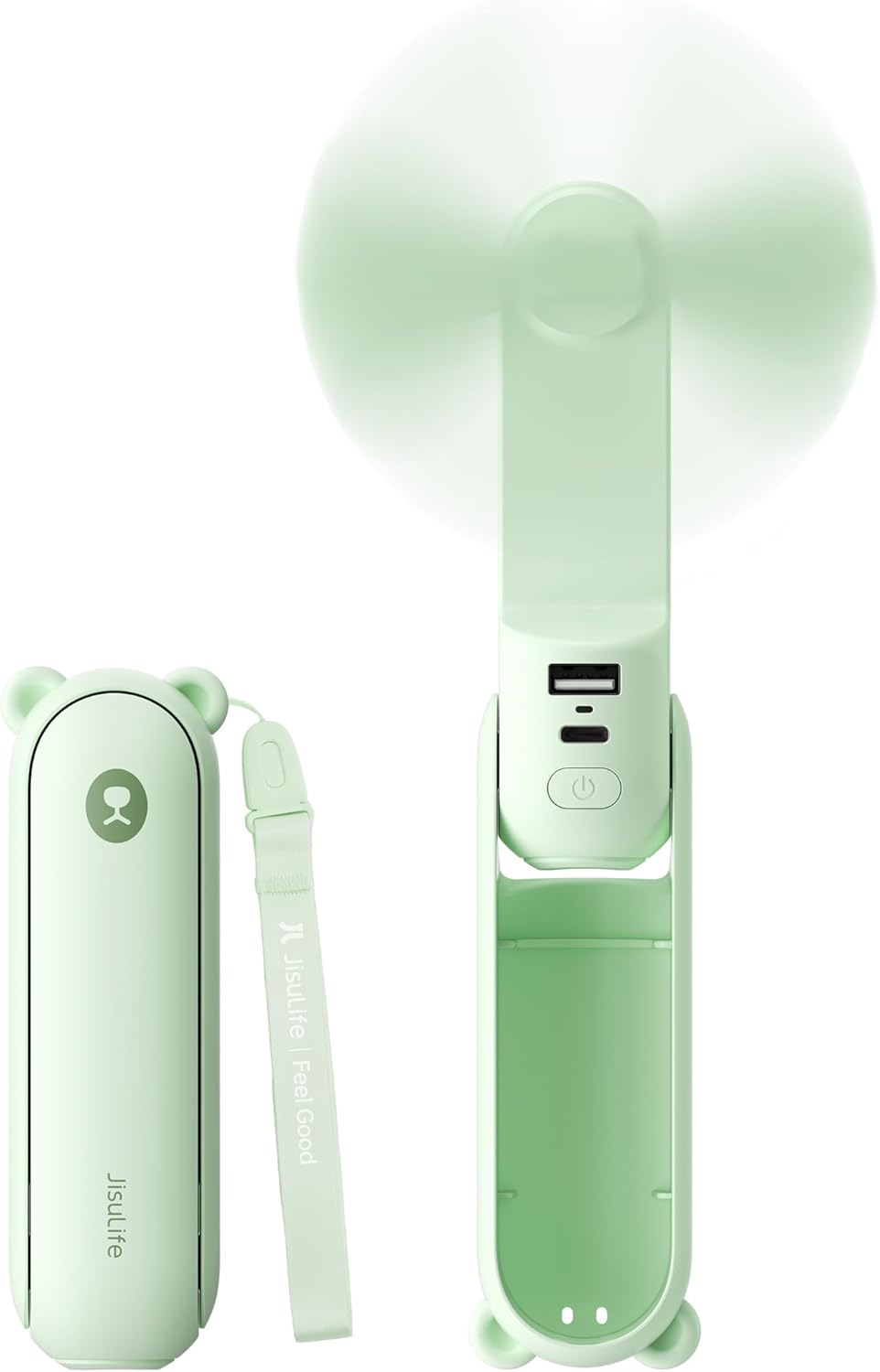 JISULIFE 3 IN 1 Handheld Mini Fan - Portable Fan & Power Bank & Flashlight, 19H Max Cooling, USB Rechargeable, Pocket-Sized for Travel, Cruise, Concerts, Makeup, 2026 Summer Gifts for Women