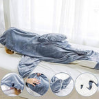 inkArts Shark Blanket Hoodie Onesie for Adult & Kid, Wearable Shark Sleeping Bag, Soft Cozy Onesie Costume