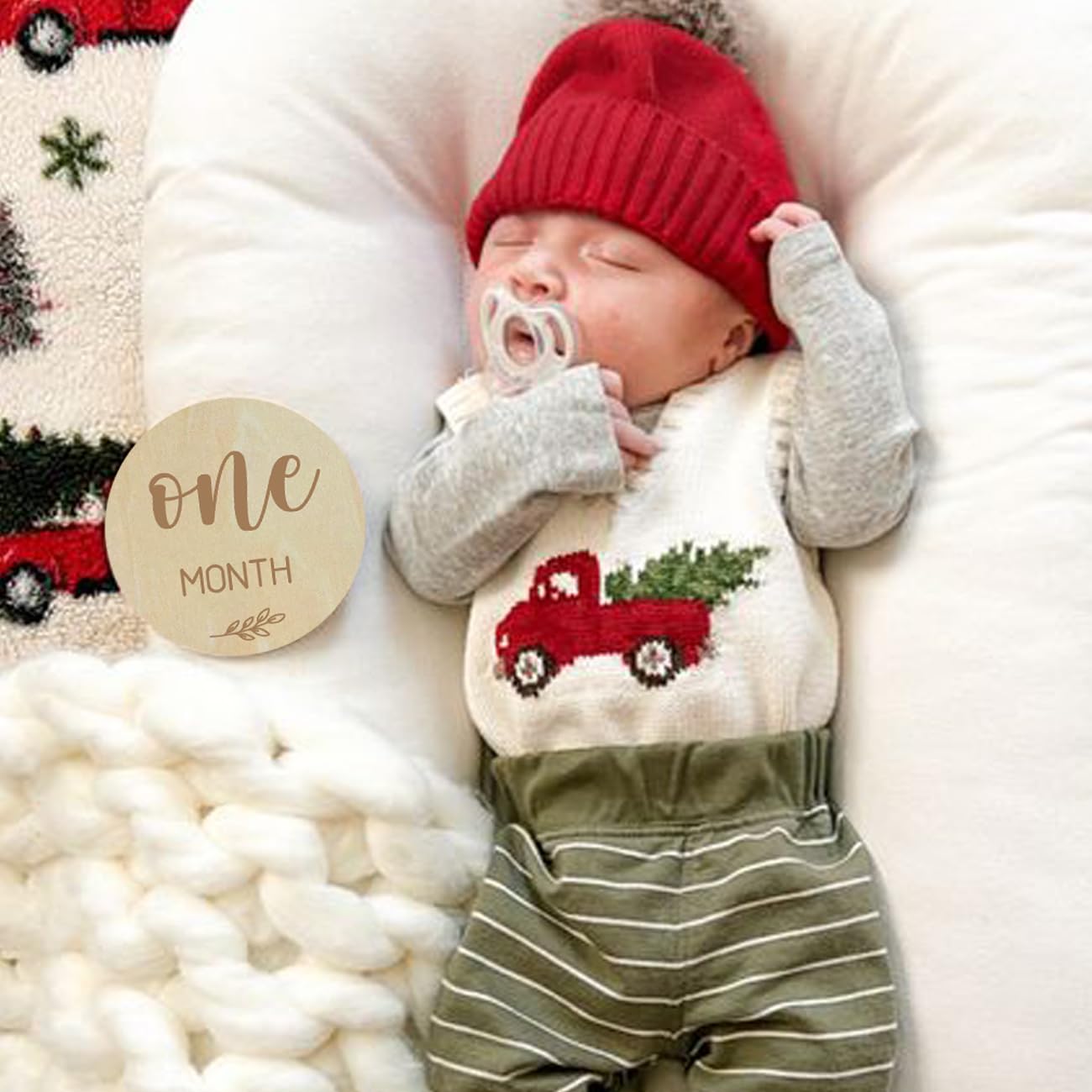 Baby Monthly Milestone Cards - My First Holiday Milestone | Baby Announcement Sign & Celebration Board | Hello World Sign | Milestone Photo Cards | Perfect Newborn Gift & Keepsake