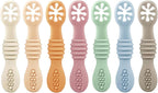 PandaEar 7 Pack Silicone Baby Feeding Spoon | Baby Led Weaning Supplies | Toddler Infant Feeding Spoon First Stage
