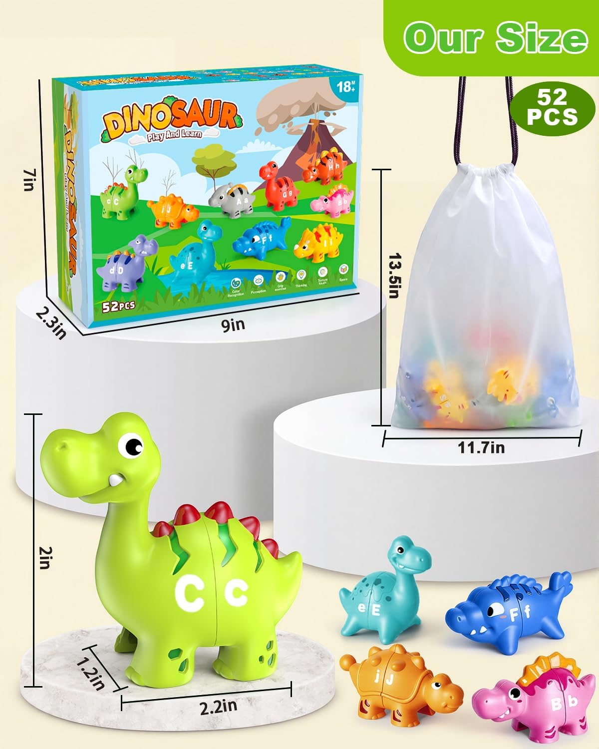 Alphabet Learning Toys for Toddlers Kids 3-5, 10 Unique Animals | Child-Friendly Design | Learning Feels Like Play | Fine Motor Toys | Perfect Toddler Gift