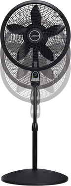 Lasko Oscillating Cyclone Pedestal Fan with Remote Control - Cooling Standing Fan for Bedroom, Living Room, and Home Office - Adjustable Height - 3 Quiet Speeds - 1843 - 18" Blade Diameter - Black