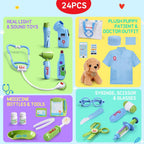 Meland Toy Doctor Kit for Girls - Pretend Play Doctor Set with Carrying Case,Stethoscope Toy & Dress Up Costume - Doctor Play Set for Girls Toddlers Ages 3 4 5 6 Year Old for Role Play Gift