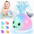 ANGGIKO Baby Bath Toys, Pool Water Table Toy for Babies, Toddler Bath Toys for Kids Ages 1-3, Light Up Whale Bath Toy Sprinkler 1 Year Old Boy Girl Gift Summer Bathtub Fountain Baby Toy 6-12-18 Months