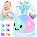 ANGGIKO Baby Bath Toys, Pool Water Table Toy for Babies, Toddler Bath Toys for Kids Ages 1-3, Light Up Whale Bath Toy Sprinkler 1 Year Old Boy Girl Gift Summer Bathtub Fountain Baby Toy 6-12-18 Months