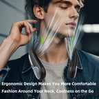 Portable Neck Fan, Personal Wearable Bladeless Fan, 6000mAh USB Rechargeable, 360° Airflow, LED Display, 4-Speeds, Hands Free Fan for Outdoor Indoor, Birthday Gifts for Men Women Dad Mom