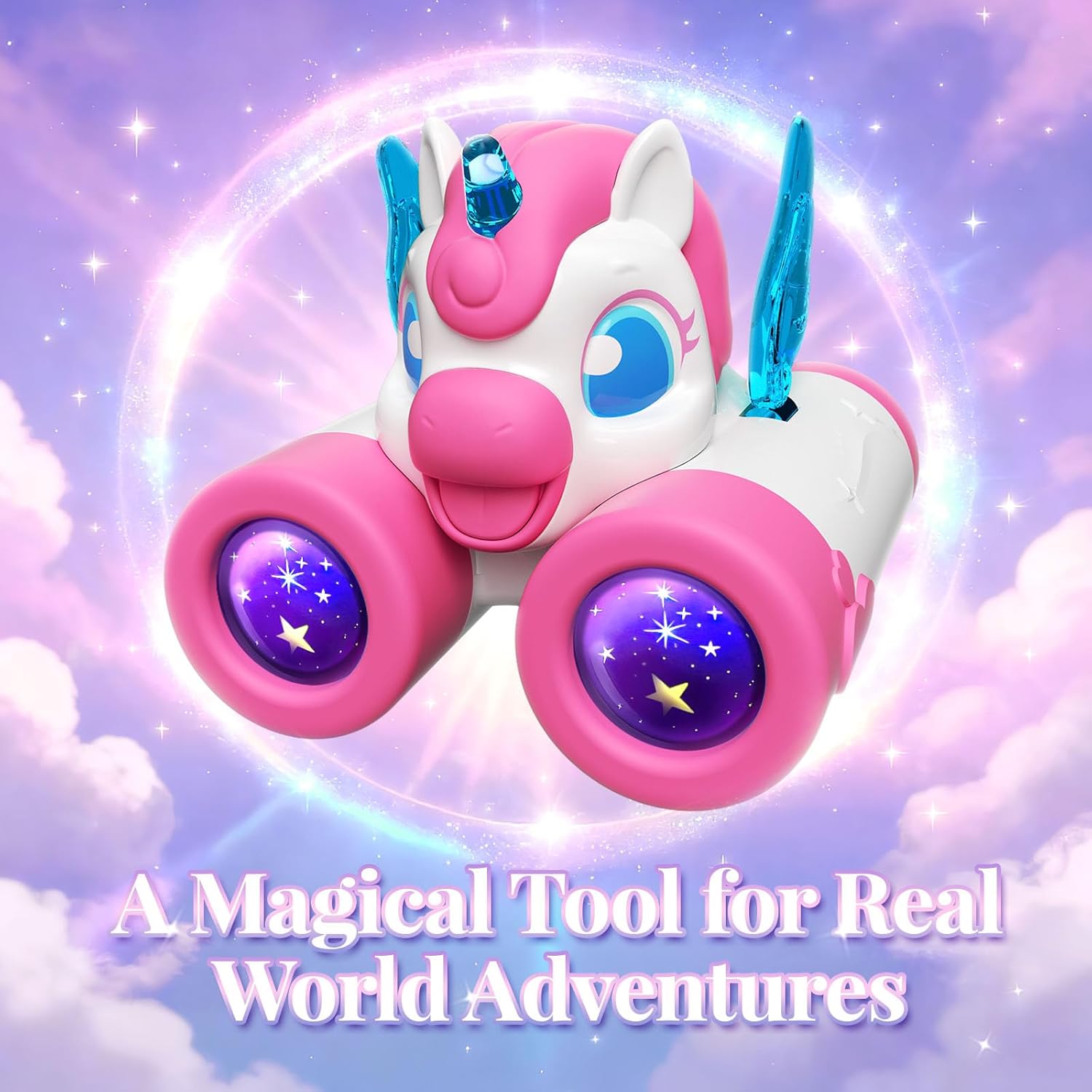 Unicorn Toys for Girls Age 3-12,Cute Heart & Wings Design Kids Binoculars with Bird Watching Manual,Toddler Toys,Kids Stocking Stuffers,3 4 5 6 7 8 9 10 11 12 Year Old Girl Christmas Birthday Gifts