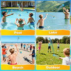 Bambilo Water Skipping Ball | 2-Pack Bounce Balls | Water Bouncing Beach Balls & Grip Ball | Pool Toys for Kids Age 5-8-12 | Great Summer Water Toy for Beach Swimming Pool River Lake