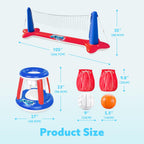 JOYIN Inflatable Pool Float Set Volleyball Net & Basketball Hoops, Balls Included for Kids and Adults Swimming Game Toy, Summer Floaties, Volleyball Court |Basketball