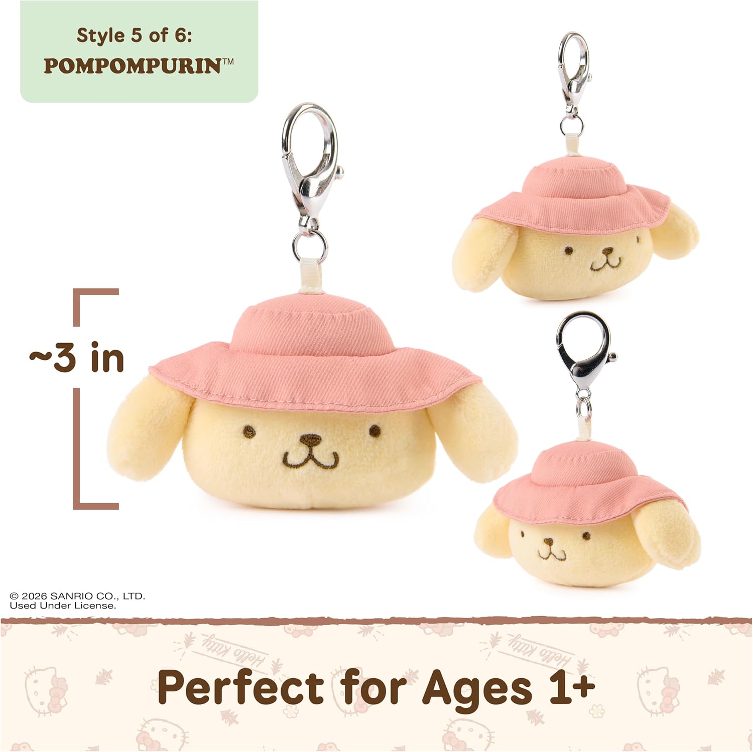 Hello Kitty & Friends 3-Inch Surprise Camping Plush (1 of 6 Styles) | Blind Bag Mystery Unboxing Inspires Outdoor Roleplay Adventures; Includes One Random 3.5-Inch Sanrio Stuffed Clip Toy Ages 1+