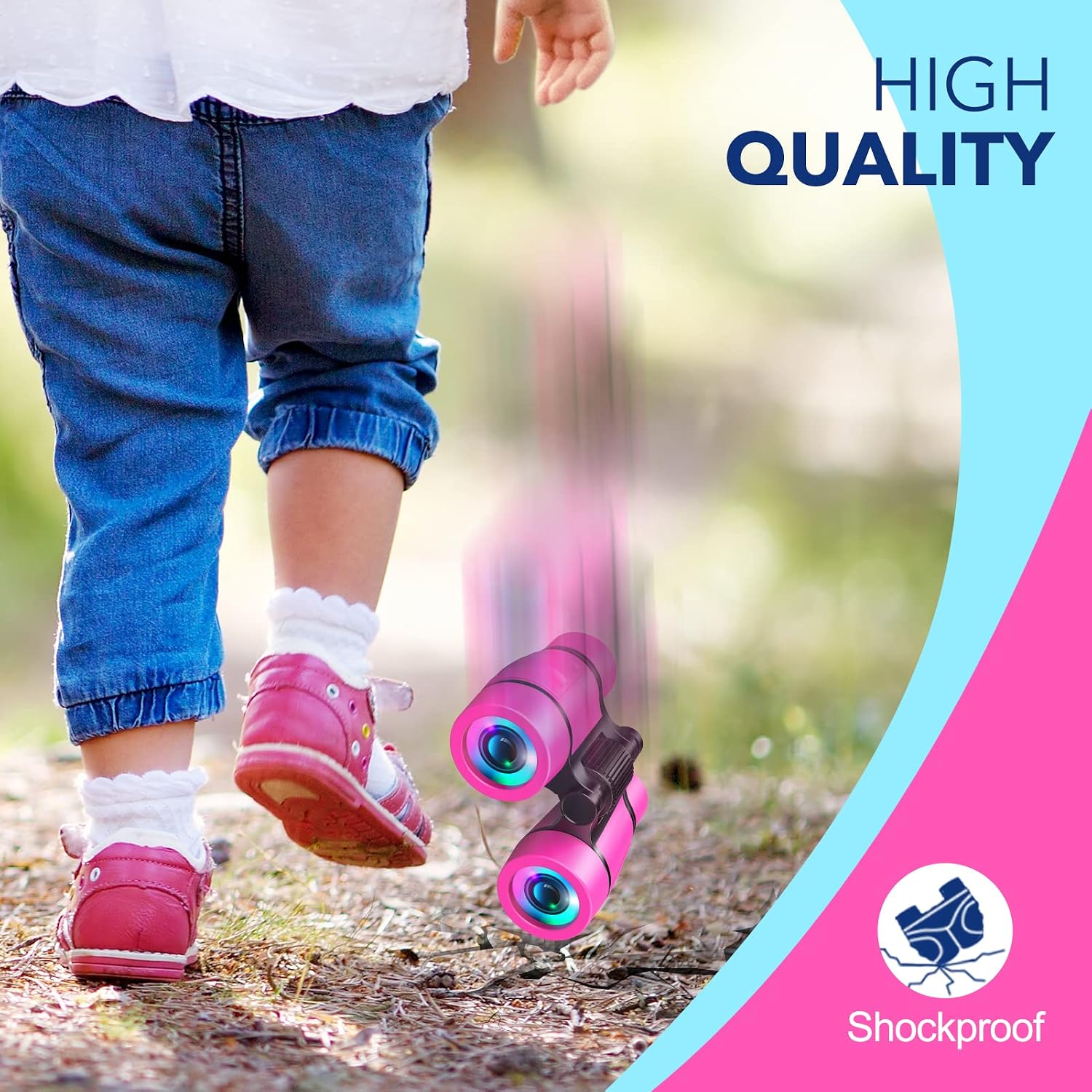 Toys for 3-7 Year Old Girls: LET'S GO! Binoculars for Kids Bird Watching|Camping|Hiking 3 4 5 6 7 8 Year Old Girl Boy Birthday Gifts Outdoor Toy for Kid Ages 4-6 Toddler Gift Stuffers