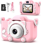 Kids Camera Toys for 3-8 Year Old Girls Boys,Children Digital Video Camcorder Camera with Cartoon Soft Cover, Best Chritmas Birthday Festival Gift for Kids